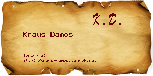 Kraus Damos névjegykártya